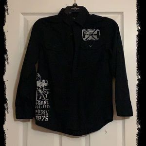 Helix Long Sleeve Button Down Black Shirt Medium